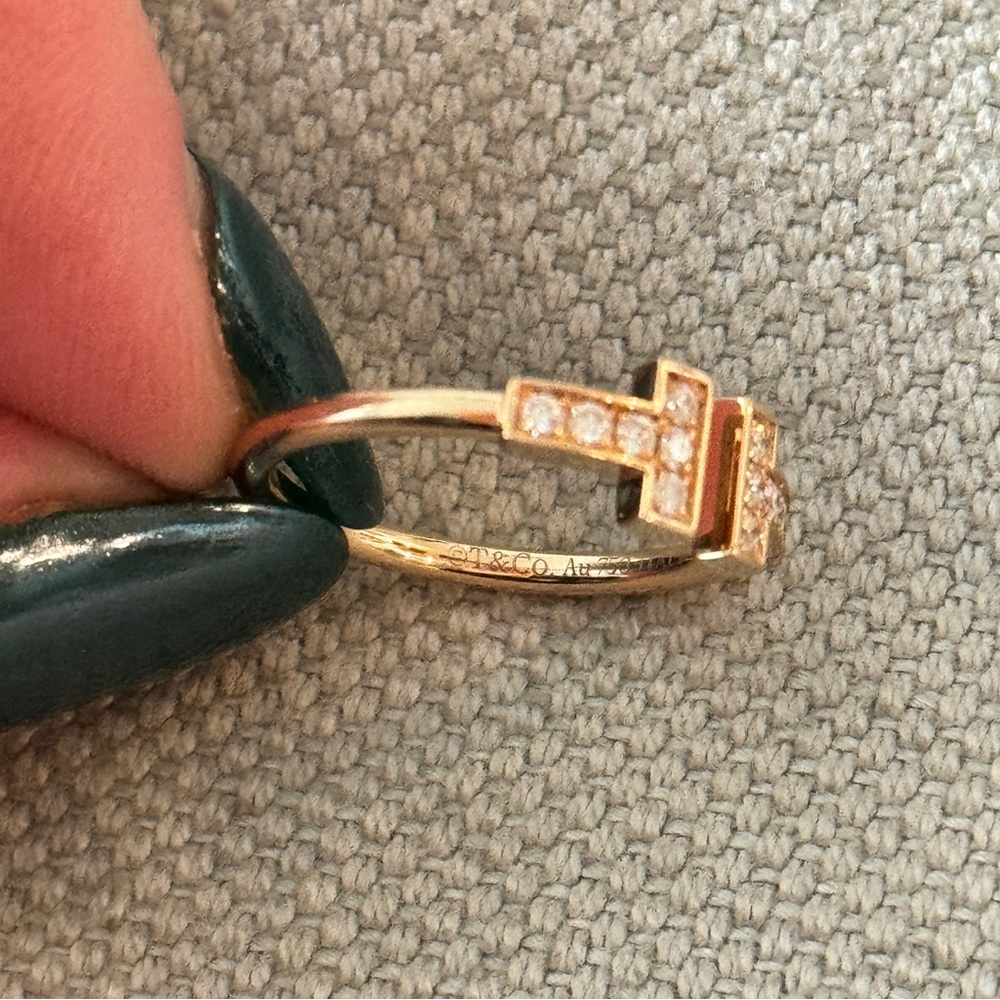 ⭐️Tiffany⭐️T Diamond 18K Gold Wire Ring - Picture 11 of 12